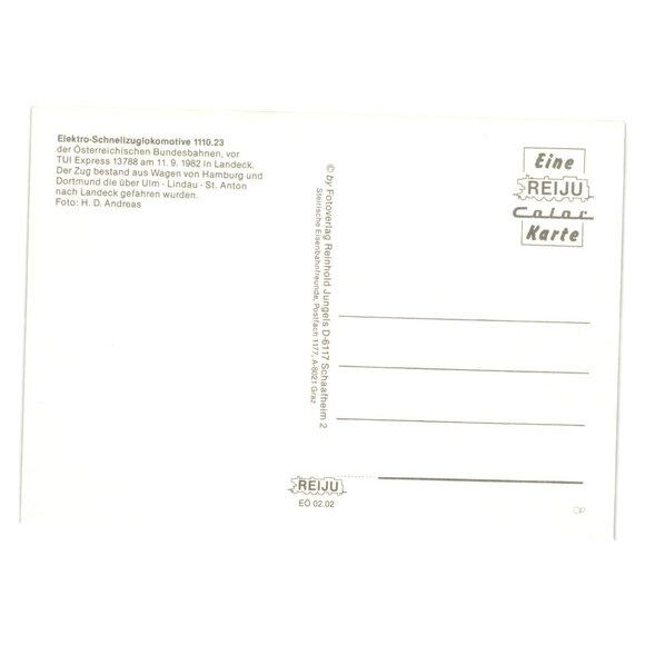 ÖBB Elektro Passenger Train1110.23 TUI Express Postcard Landeck Austria 1982 - Picture 2 of 2